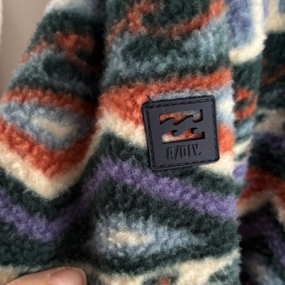 Billabong Multicolor Patterned Zip Up Sweater - image 10